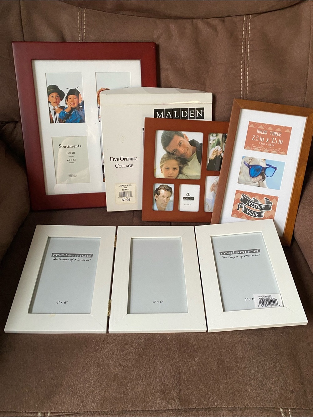 Malden & Melannco Mixed Frame Set in White and Brown set of 4